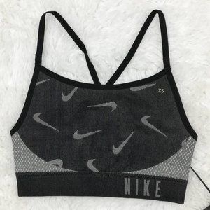 Nike Dri-Fit‎ Sports Bra Gray Heathered Swoosh Racerback Stretch XS New